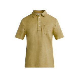 Free Assembly Men's Long Placket Polo Shirt with Short Sleeves